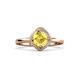 3 - Anneka Signature Yellow Sapphire and Diamond Halo Engagement Ring 