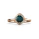 3 - Anneka Signature London Blue Topaz and Diamond Halo Engagement Ring 