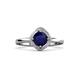 3 - Anneka Signature Blue Sapphire and Diamond Halo Engagement Ring 
