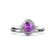 3 - Anneka Signature Amethyst and Diamond Halo Engagement Ring 