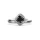 3 - Anneka Signature Black and White Diamond Halo Engagement Ring 