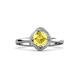 3 - Anneka Signature Yellow Sapphire and Diamond Halo Engagement Ring 