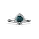 3 - Anneka Signature London Blue Topaz and Diamond Halo Engagement Ring 