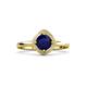 3 - Anneka Signature Blue Sapphire and Diamond Halo Engagement Ring 