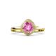 3 - Anneka Signature Pink Sapphire and Diamond Halo Engagement Ring 