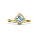 3 - Anneka Signature Aquamarine and Diamond Halo Engagement Ring 