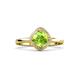 3 - Anneka Signature Peridot and Diamond Halo Engagement Ring 