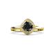 3 - Anneka Signature Black and White Diamond Halo Engagement Ring 