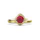 3 - Anneka Signature Ruby and Diamond Halo Engagement Ring 