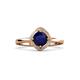 3 - Anneka Signature Blue Sapphire and Diamond Halo Engagement Ring 