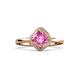 3 - Anneka Signature Pink Sapphire and Diamond Halo Engagement Ring 