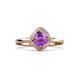 3 - Anneka Signature Amethyst and Diamond Halo Engagement Ring 