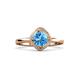 3 - Anneka Signature Blue Topaz and Diamond Halo Engagement Ring 