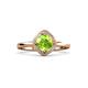 3 - Anneka Signature Peridot and Diamond Halo Engagement Ring 