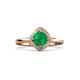 3 - Anneka Signature Emerald and Diamond Halo Engagement Ring 