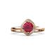 3 - Anneka Signature Ruby and Diamond Halo Engagement Ring 