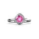 3 - Anneka Signature Pink Sapphire and Diamond Halo Engagement Ring 