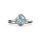 3 - Anneka Signature Aquamarine and Diamond Halo Engagement Ring 