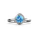 3 - Anneka Signature Blue Topaz and Diamond Halo Engagement Ring 