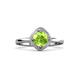3 - Anneka Signature Peridot and Diamond Halo Engagement Ring 