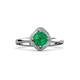 3 - Anneka Signature Emerald and Diamond Halo Engagement Ring 