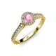 3 - Arael Pink Tourmaline and Diamond Halo Engagement Ring 