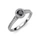 3 - Arael Black and White Diamond Halo Engagement Ring 