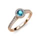 3 - Arael London Blue Topaz and Diamond Halo Engagement Ring 