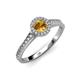 3 - Arael Citrine and Diamond Halo Engagement Ring 