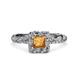 2 - Allene Signature Princess Cut Halo Engagement Ring 