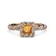 2 - Allene Signature Princess Cut Halo Engagement Ring 