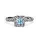 2 - Allene Signature Princess Cut Halo Engagement Ring 