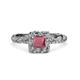 2 - Allene Signature Princess Cut Halo Engagement Ring 