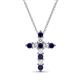 1 - Abella Blue Sapphire and Diamond Cross Pendant 