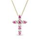 1 - Abella Pink Sapphire and Diamond Cross Pendant 