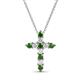 1 - Abella Green Garnet and Diamond Cross Pendant 
