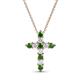 1 - Abella Green Garnet and Diamond Cross Pendant 