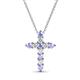 1 - Abella Tanzanite and Diamond Cross Pendant 