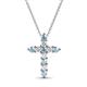1 - Abella Aquamarine and Diamond Cross Pendant 