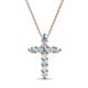 1 - Abella Aquamarine and Diamond Cross Pendant 