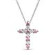 1 - Abella Pink Tourmaline and Diamond Cross Pendant 