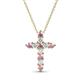 1 - Abella Pink Tourmaline and Diamond Cross Pendant 