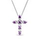 1 - Abella Amethyst and Diamond Cross Pendant 
