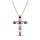 1 - Abella Amethyst and Diamond Cross Pendant 