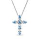1 - Abella Blue Topaz and Diamond Cross Pendant 