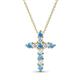 1 - Abella Blue Topaz and Diamond Cross Pendant 