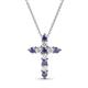 1 - Abella Iolite and Diamond Cross Pendant 