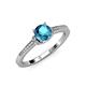 3 - Enlai London Blue Topaz and Diamond Engagement Ring 