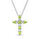 1 - Abella Peridot and Diamond Cross Pendant 