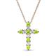 1 - Abella Peridot and Diamond Cross Pendant 